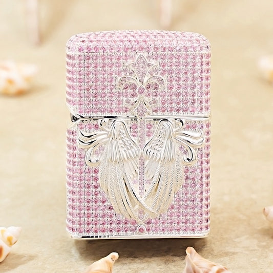 Zippo Silver-Plated Shell Pink Crystal Guardian Angel - CM80