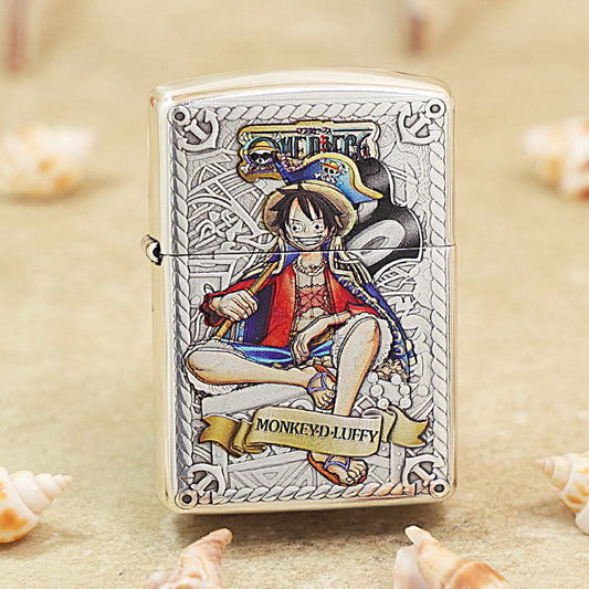 Zippo Silver Embossed One Piece Monkey D. Luffy Edition - DS166