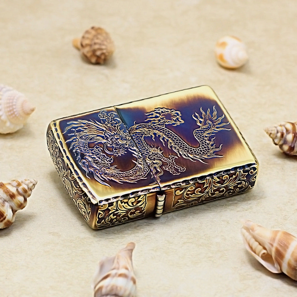 Zippo Smoked Gold Soaring Dragon Emblem - JP75