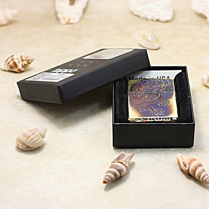 Zippo Smoked Gold Soaring Dragon Emblem - JP75