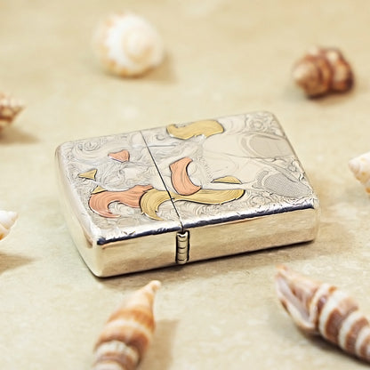 Zippo Sterling Silver Exquisite Carved Sexy Nine-Tailed Fox Spirit Lighter- SS01