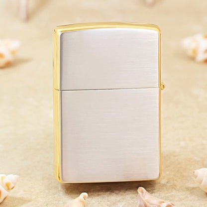 Zippo Two-Tone Gold and Silver I Finally Met You Clover Bear - JP74