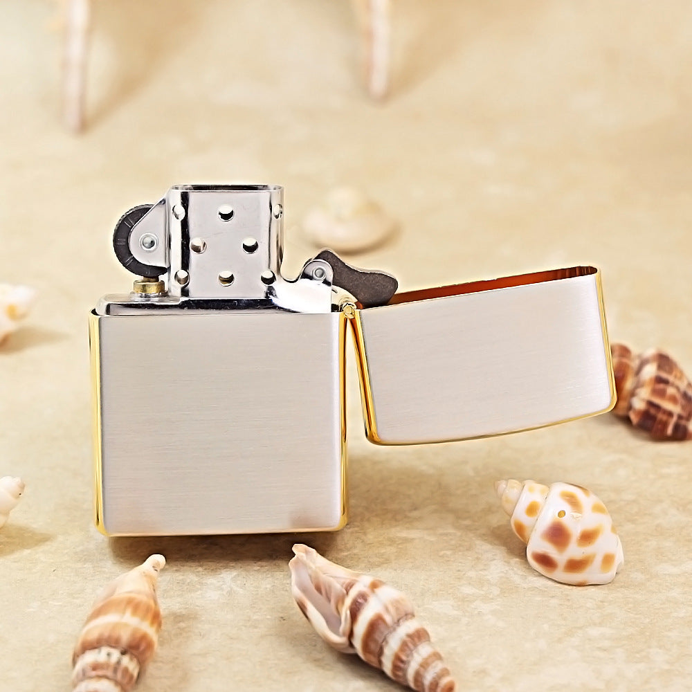 Zippo Two-Tone Gold and Silver I Finally Met You Clover Bear - JP74