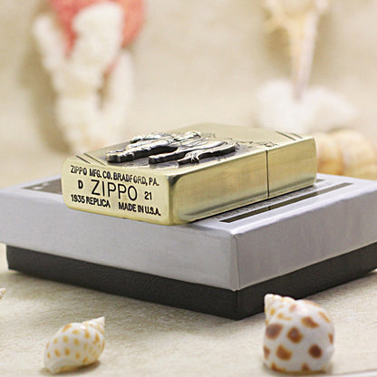 Zippo 1935 Replica Antique Brass 'Marlboro Horseman' - CC09