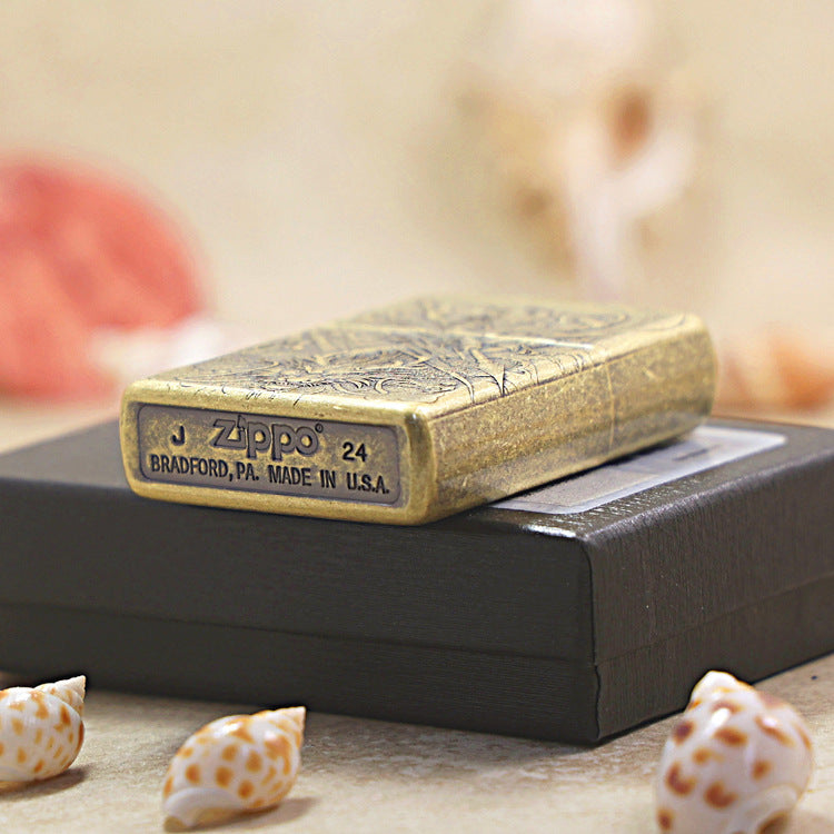 Zippo Antique Brass Nezha 205-DS97