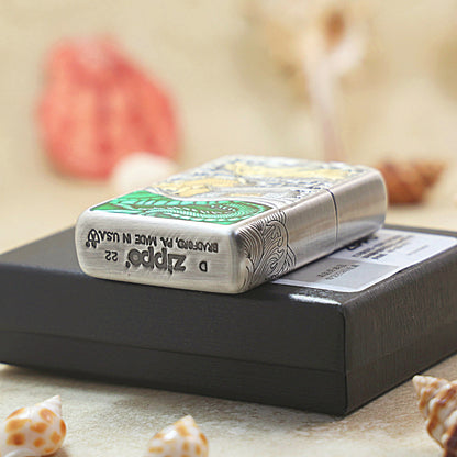 Zippo Antique Silver & Gold-Plated 'Carp Leaping Over the Dragon Gate' 162-DS54