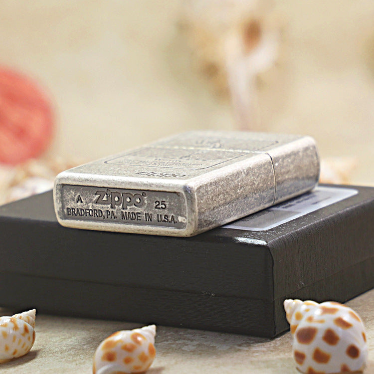 Zippo Antique Silver Stripe Windy Girl 205-DS89