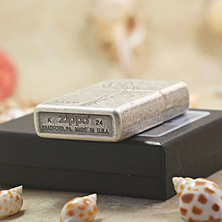 Zippo Vintage Argent Windy Maiden Brick Pattern - 205-DS77