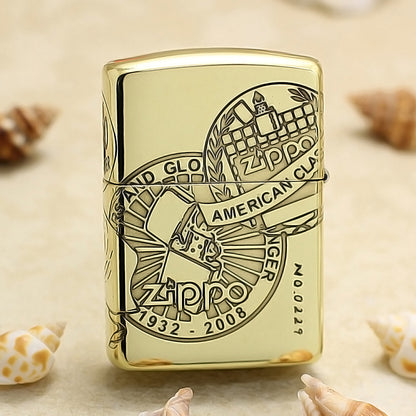 Zippo Armor Antique Brass Deep Carved Pin-Up Girl Arabesque - CC147