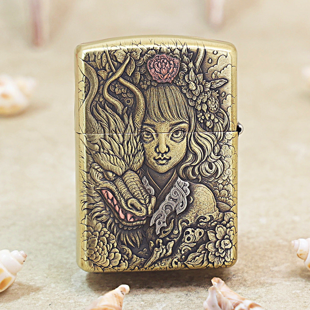Zippo Heavy-duty Vintage Bronze Little Serpent Maiden - CC64