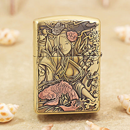 Zippo Armor Antique Brass Tang Lion and Beauty - CC76