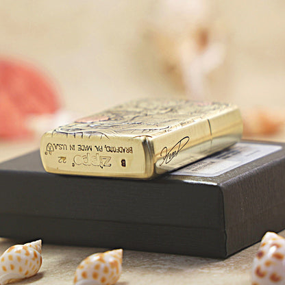 Zippo Armor Antique Brass Tang Lion and Beauty - CC76