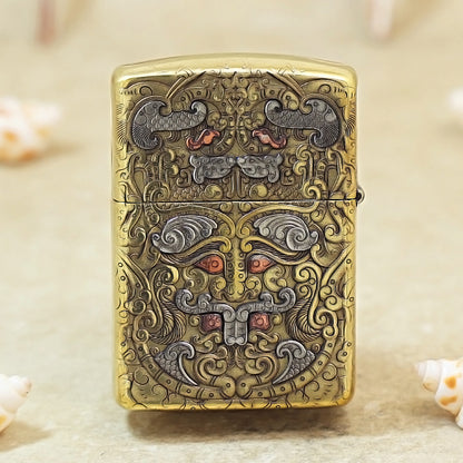 Zippo Armor Antique Brass Tao Tie Mask - CC61