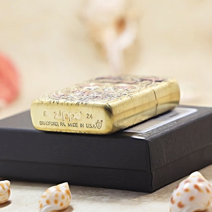 Zippo Armor Antique Brass Tao Tie Mask - CC61