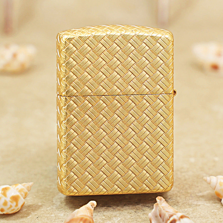 Zippo Armor Cross Weave Sand Gold Finish 162-DS45