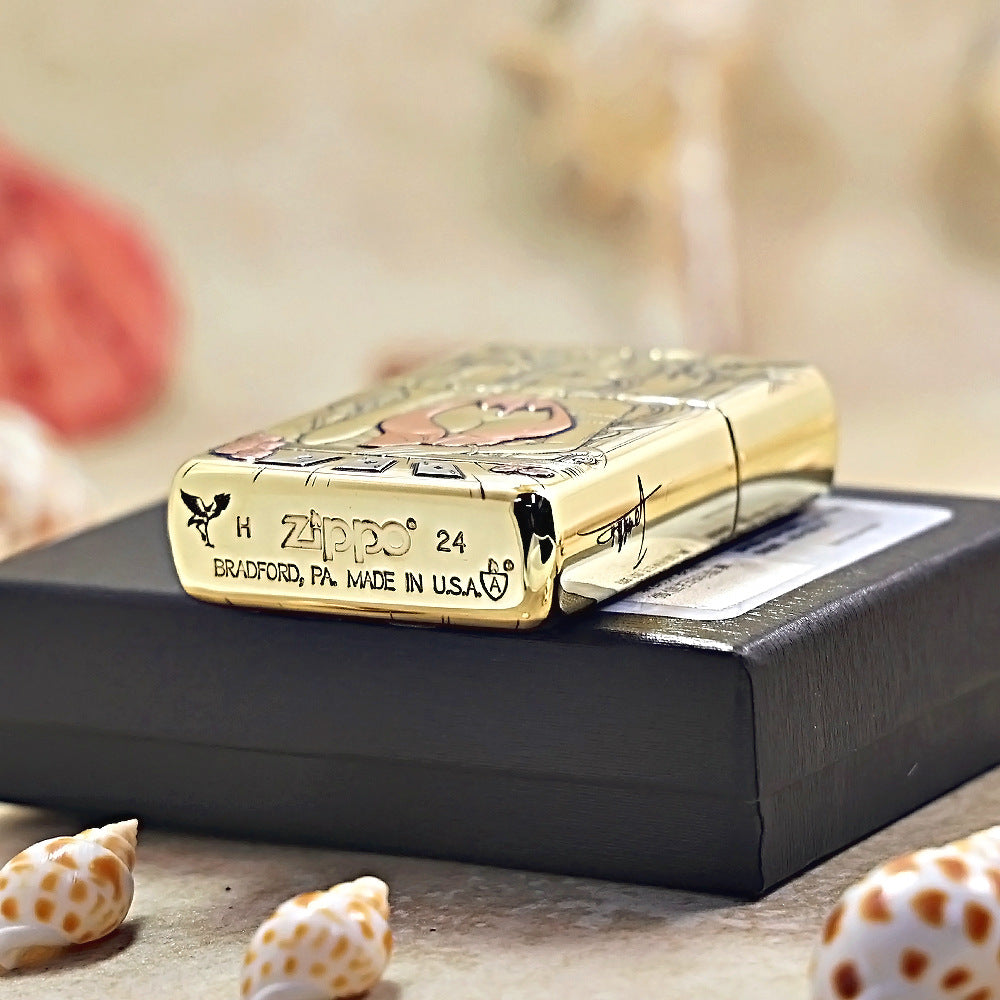 Zippo Armor High Polish Brass 'Casino Dealer' - CC16