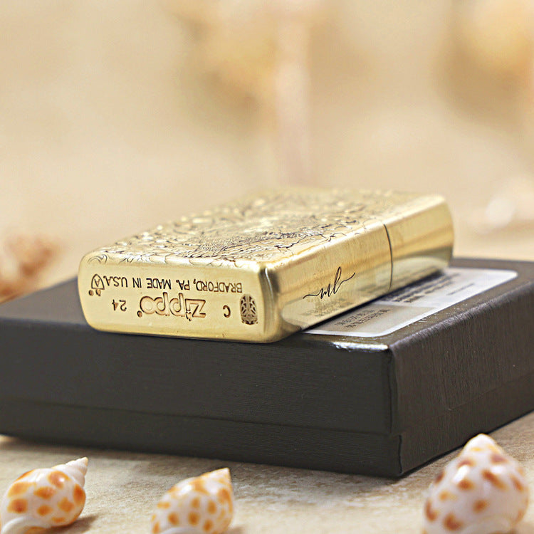 Zippo Armor High Polish Brass God of Wealth Zhao Gongming - CC82