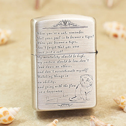 Zippo Armor Smoked Chrome 'Heart Has a Fierce Tiger' - DS144