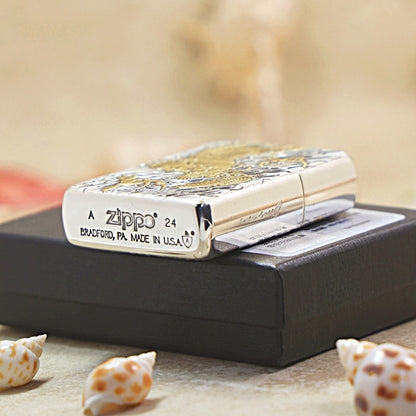 Zippo 'Auspicious Dragon' Deep Carve Two-Tone - DS115