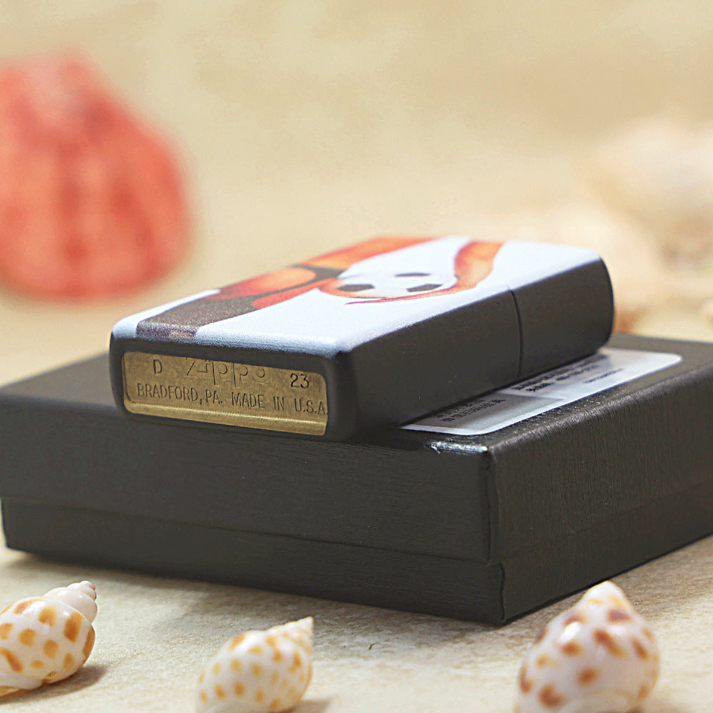 Zippo Black Matte Color Printed Soccer Pin-Up Girl - CS26