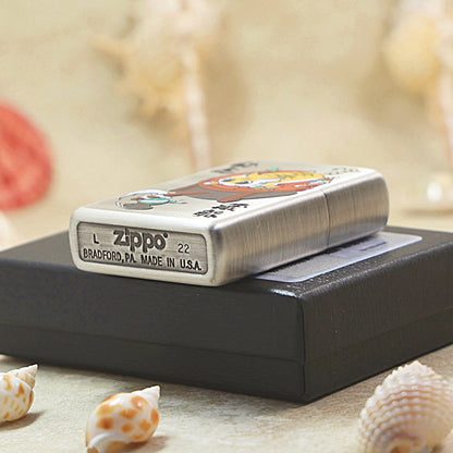 Zippo Brushed Smoked Chrome 'Crouching Tiger Hidden Dragon' - DS128