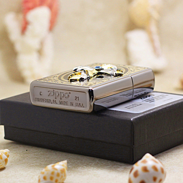 Zippo Crown Cross Black Ice - KR04