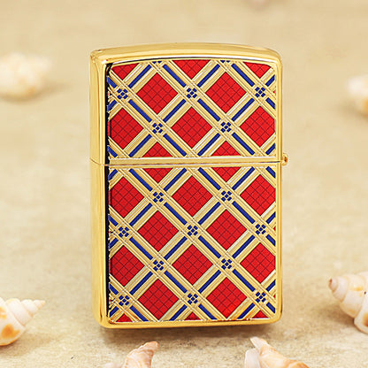 Zippo Double-Sided Diamond Pattern (Red)- JP13