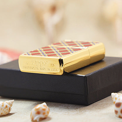 Zippo Double-Sided Diamond Pattern (Red)- JP13