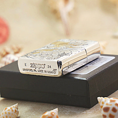 Zippo Dual-Tone Erlang Shen & Howling Dog 162-DS95