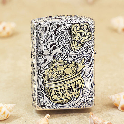 Zippo Dual-Tone Pixiu Prosperity Edition (Deluxe Leather Box) 168-DS17