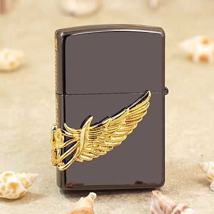 Zippo Flare Wing (Black Ice & Gold Wing) - JP28