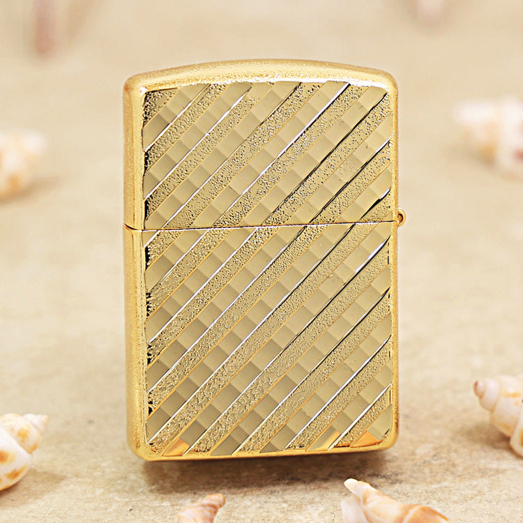 Zippo Gold Diagonal Line Pattern 162-DS100