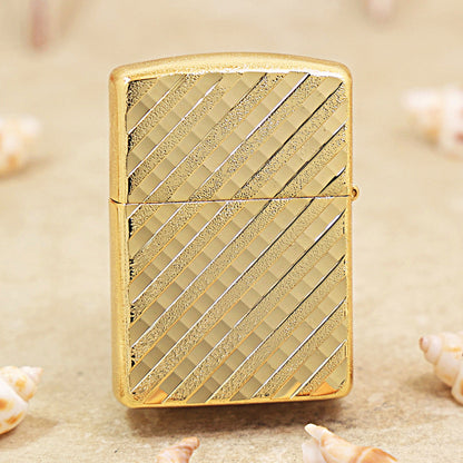 Zippo Gold Diagonal Line Pattern 162-DS100