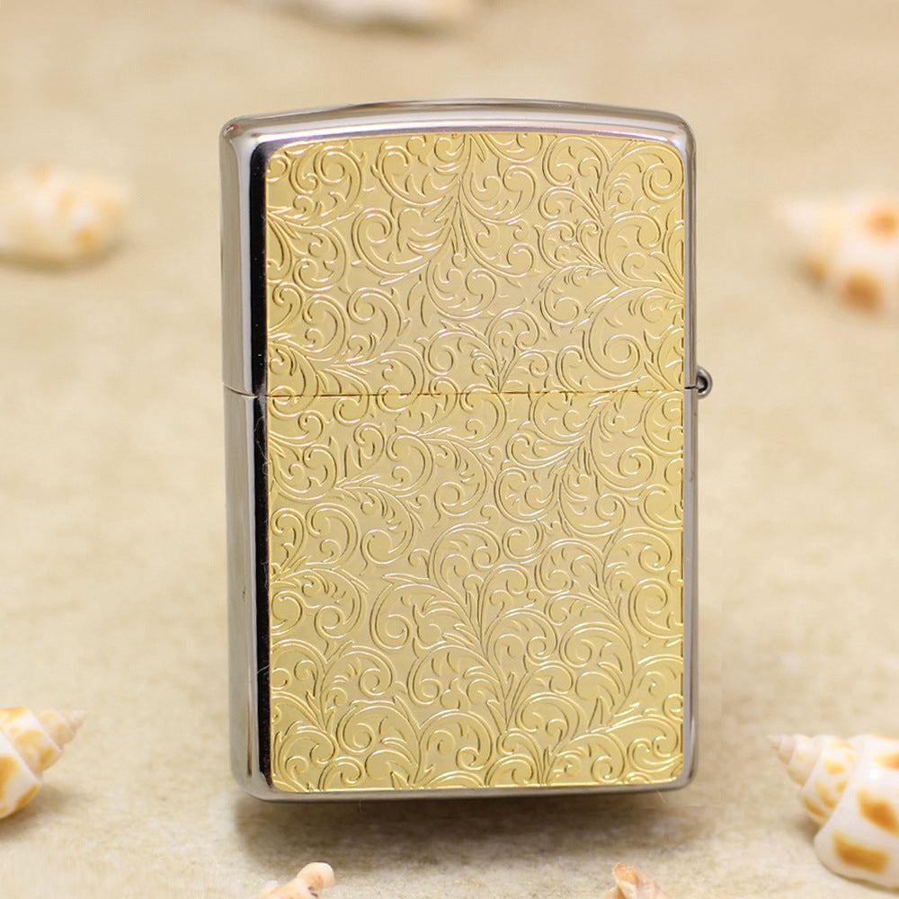 Zippo Gold Plate Double-Sided Floral Arabesque Emblem - JP66