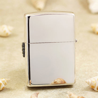 Zippo Handcrafted Wing Emblem (Silver with Blue Turquoise) - JP25