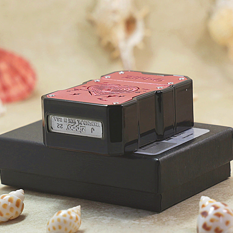 Zippo Heavy Relief Pink Mecha Style Planetary Heart Case Set - CM39