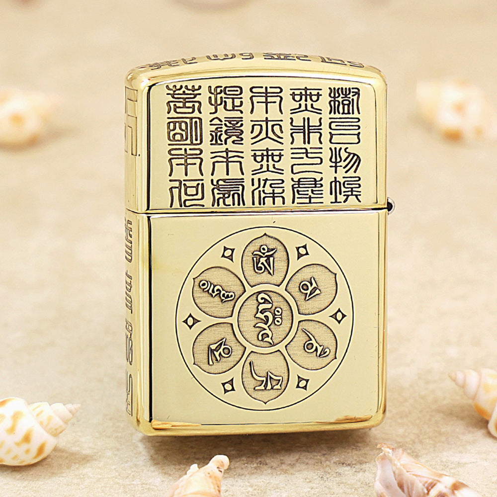Zippo High Polish Brass Deep Engraved Seated Tathagata Buddha - CC159