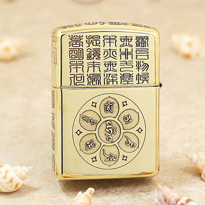 Zippo High Polish Brass Deep Engraved Seated Tathagata Buddha - CC159