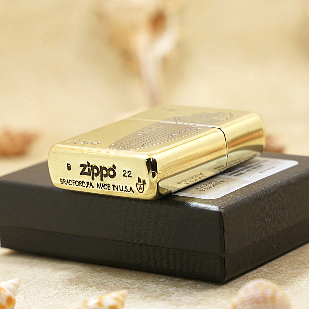 Zippo High Polish Brass Engraved Flint Mechanism Diagram - SC30