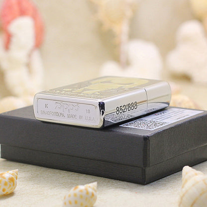 Zippo High Polish Chrome Deep Engraved Tattoo Pin-Up Torso - SC19