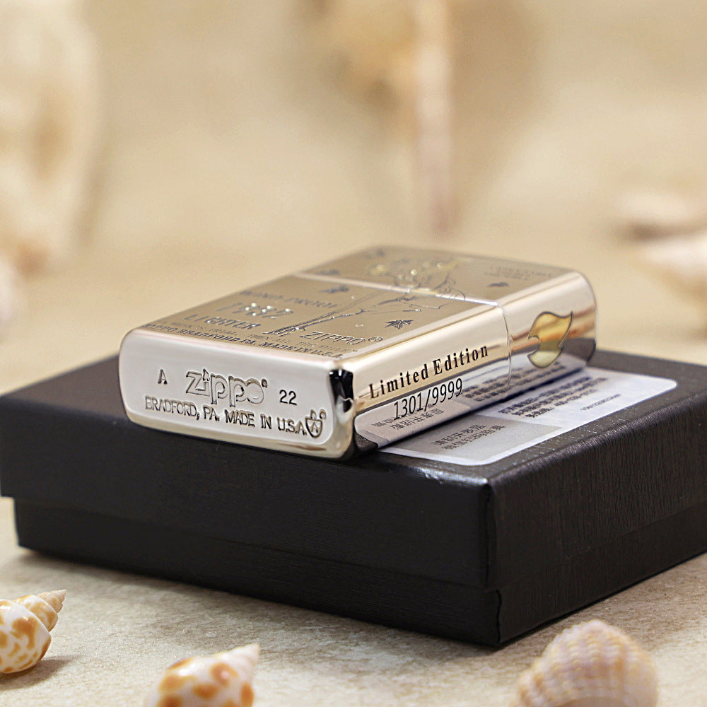 Zippo Premium Shine Steel Chiseled Pin-Up Maiden with Falling Leaves - SC04