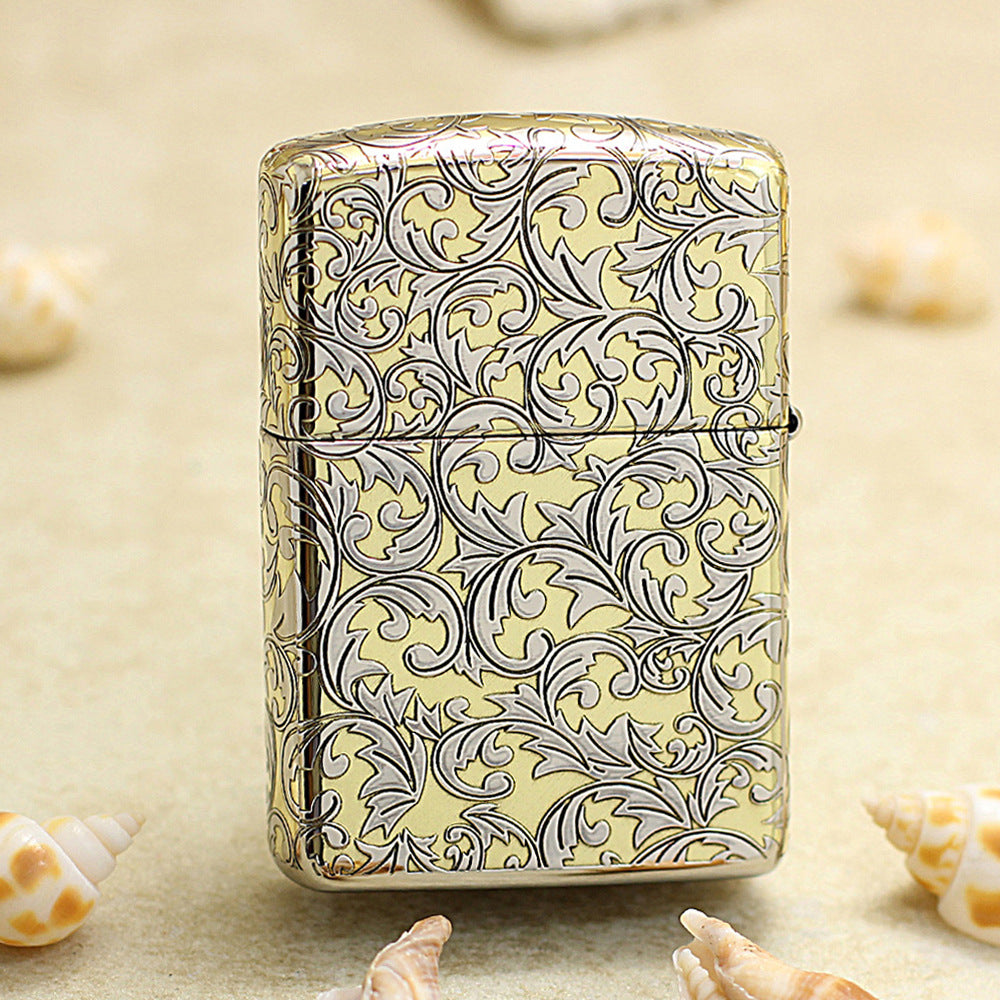 Zippo High Polish Gold Deep Carved Arabesque Scroll Limited Edition - SC06