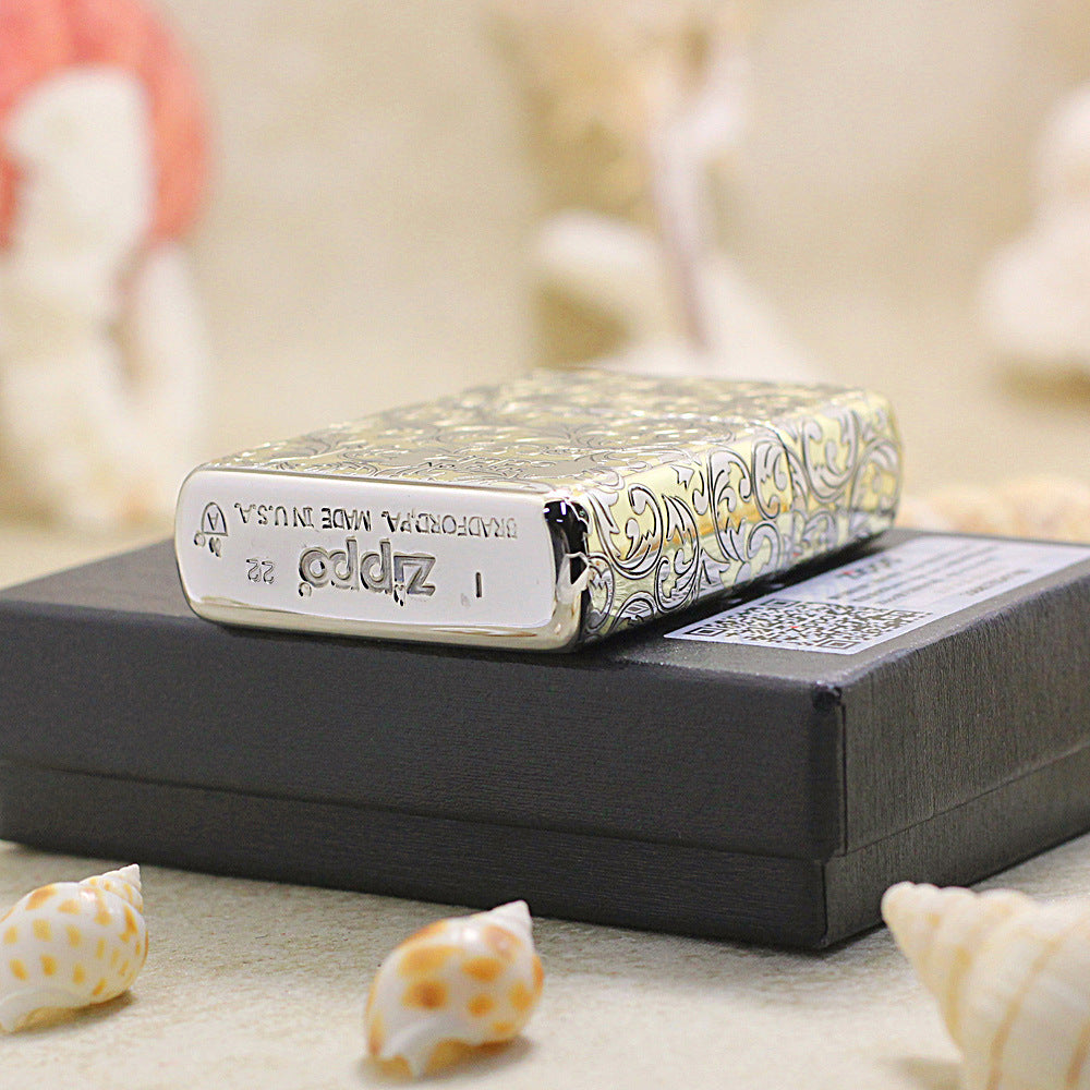 Zippo High Polish Gold Deep Carved Arabesque Scroll Limited Edition - SC06