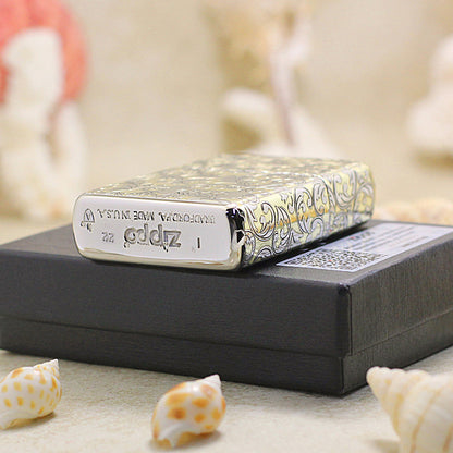 Zippo High Polish Gold Deep Carved Arabesque Scroll Limited Edition - SC06