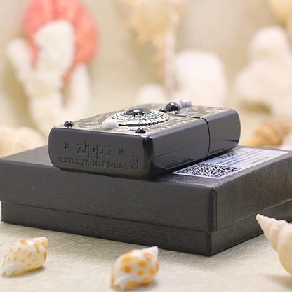 Zippo Indian (Black Lacquer & White Turquoise) - JP29