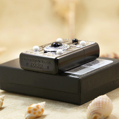 Zippo Indian Eagle (Black Lacquer & White Turquoise) - JP30