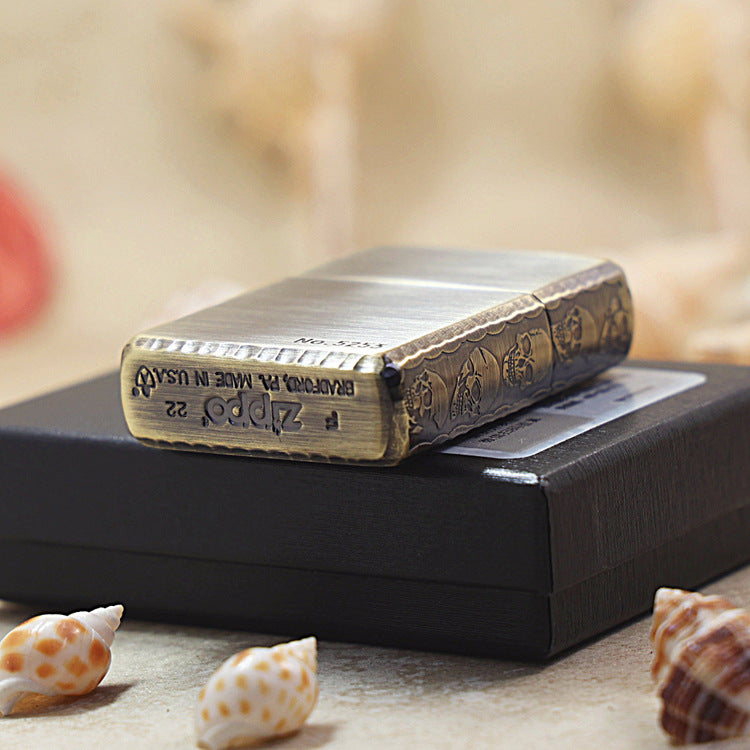 Zippo Limited Edition '3D Multi-Skull' (Gold Finish) - JP17