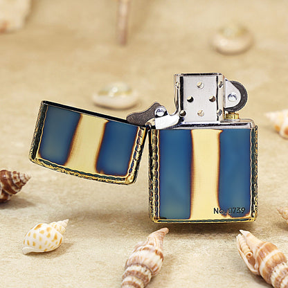 Zippo Limited Edition Floral Border Blue Fume Finish - JP42