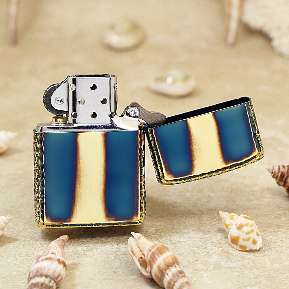 Zippo Limited Edition Floral Border Blue Fume Finish - JP42