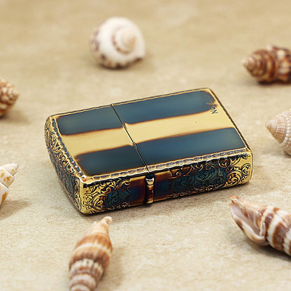 Zippo Limited Edition Floral Border Blue Fume Finish - JP42